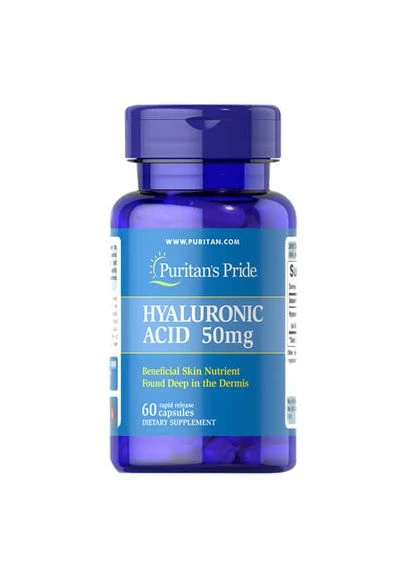 Puritan's Pride Hyaluronic Acid 50 mg 60 капсул Puritans Pride (386514829)