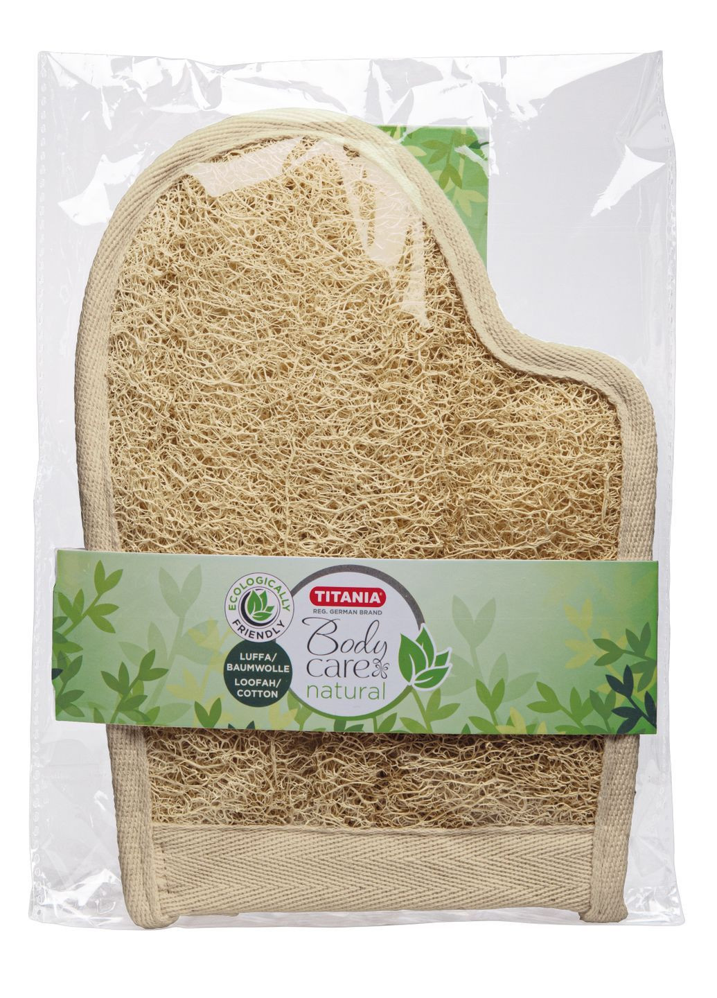 Губка банна масажна Рукавичка, з люфи та бавовни, 23,5х16,5 см () Titania 7255 (366528858)