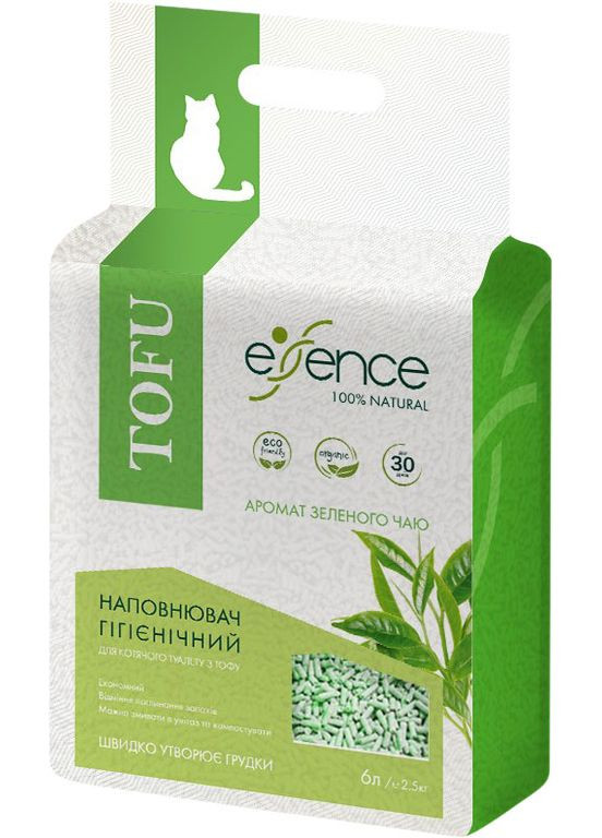 Наполнитель для кошачьего туалета из тофу с ароматом зеленого чая 6 л (4820261920017) Essence (308976802)