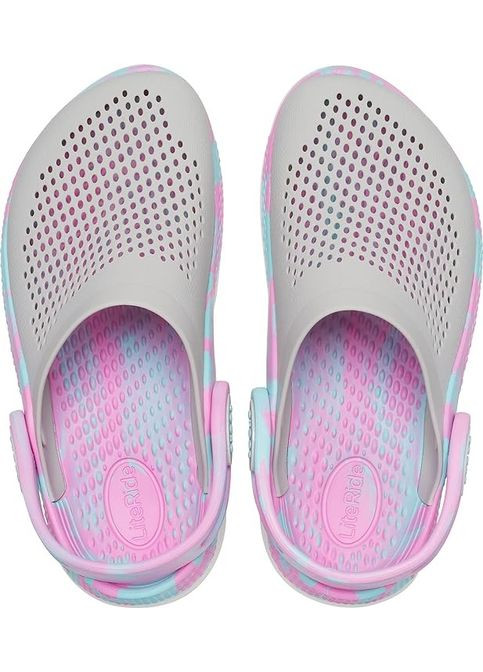 Серые детские сабо кроксы literide 360 clog pearl multi Crocs