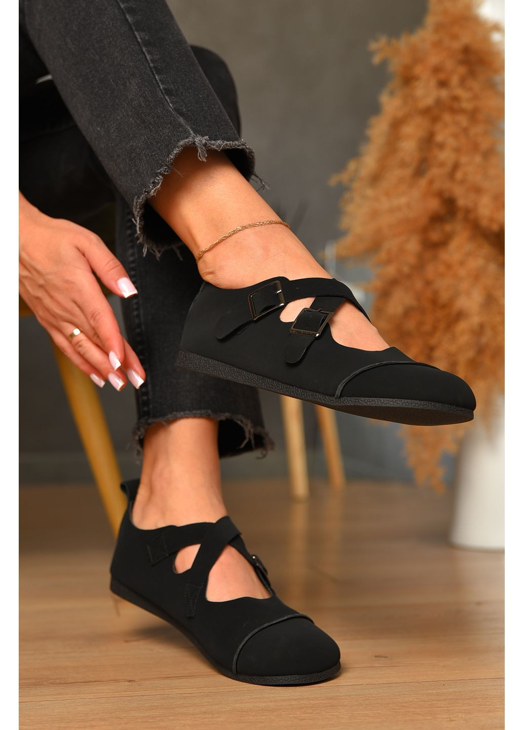 Let's Shop Туфлі жіночі чорного кольору лофери чорний з штучний нубук, україна — демісезон (361230465)