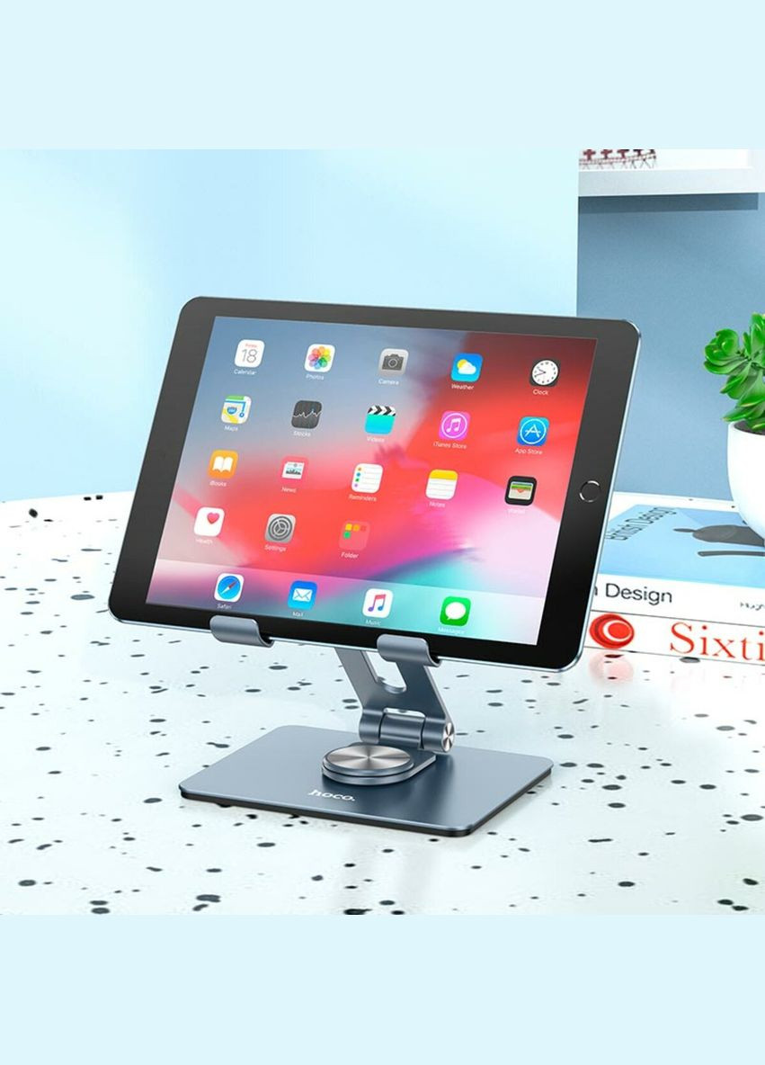 Підставка для ноутбука PH52 Might metal rotating tablet desktop holder Metal Gray Hoco (300682867)
