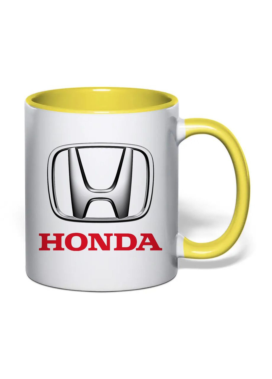 Чашка с печатью "Honda" 330 мл (цвет жёлтый) (32643) No Brand (363867216)