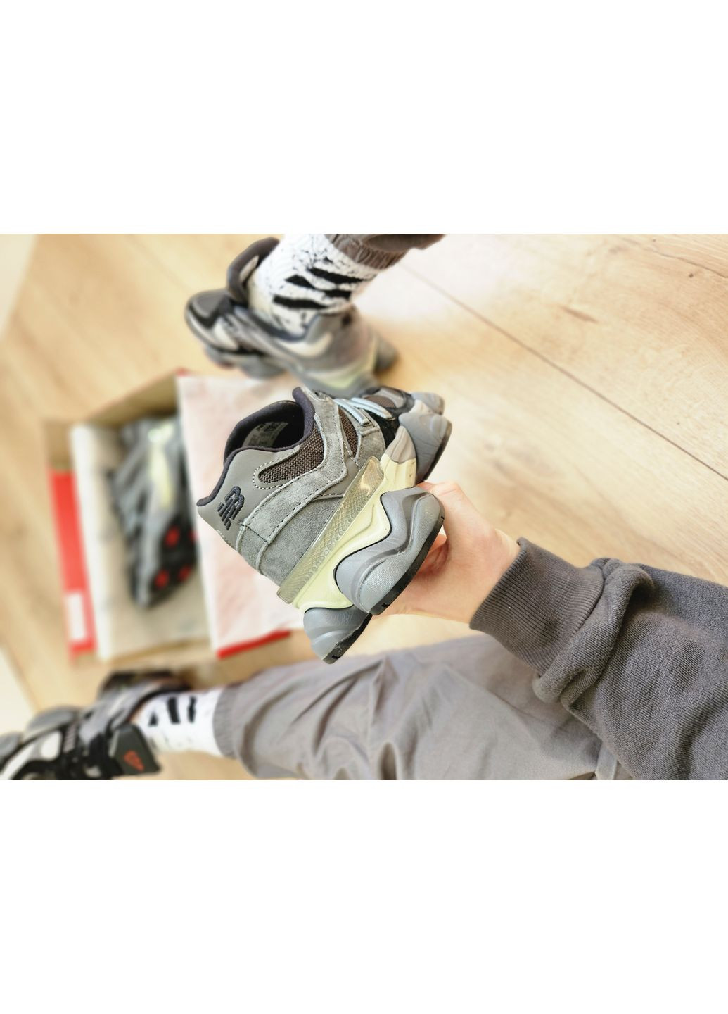 Кроссовки женские и мужские New Balance 9060 Black Grey | Нью Беланс 9060 тёмно-серые демисезоны (362672546)