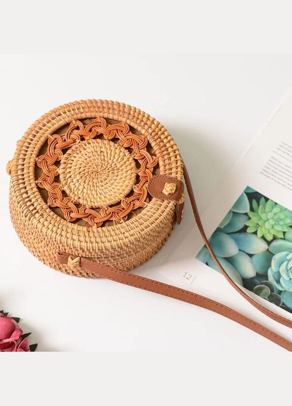 Жіноча сумка плетені з ротанга кругла річна No Brand (330618872)