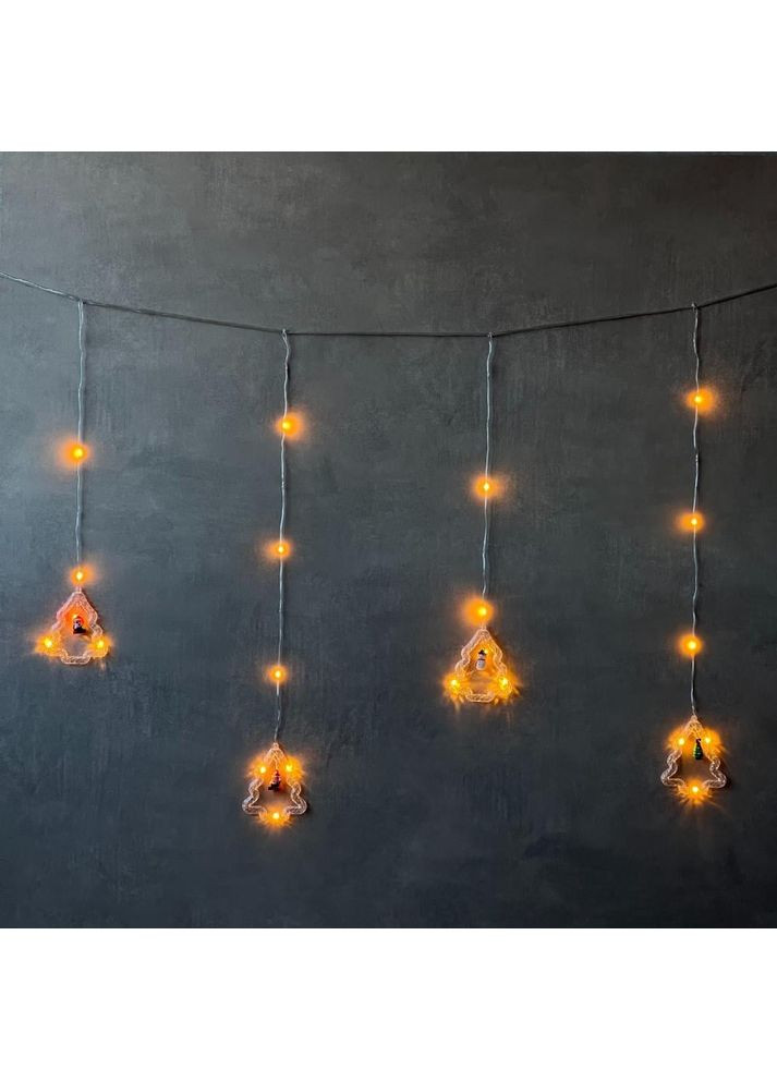 Гірлянда штора Сніговики, 110 LED, жовта, 3 м, від електромережі No Brand (365822912)