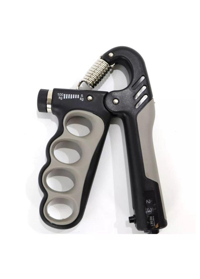 Ручний тренажер еспандер із лічильником (512) (5-100 кг.) Сірий Bavar Sport (362445035)