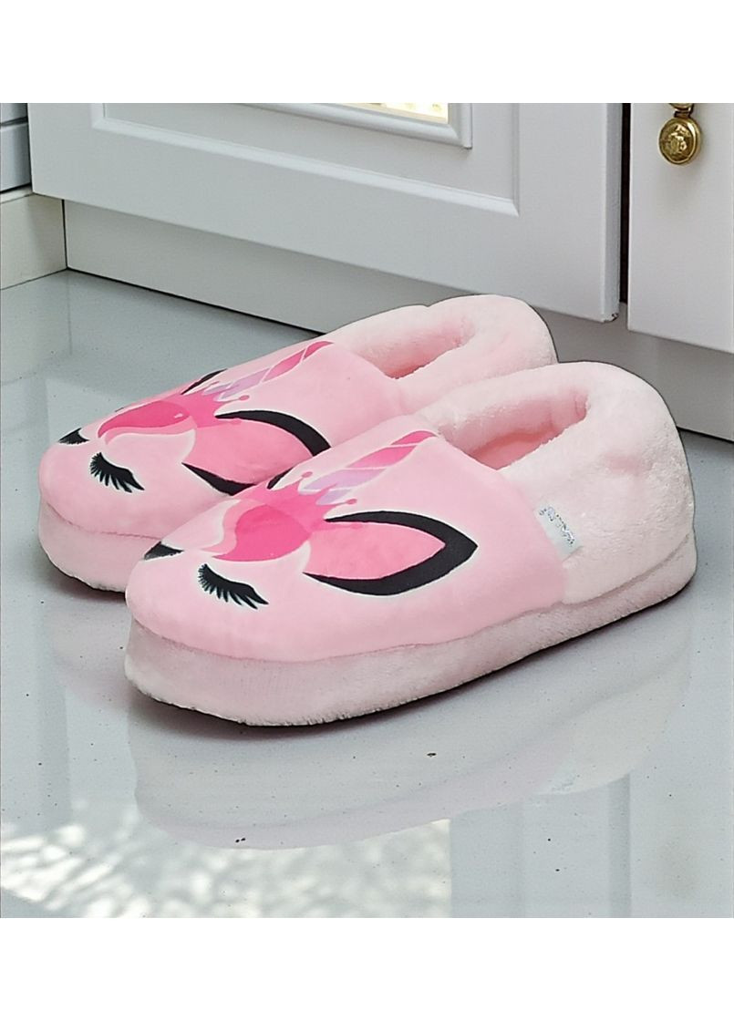 Розовые комнатные велюровые домашние тапочки для девочки валди Waldi