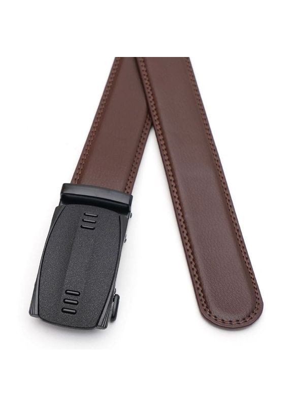 Чоловічий ремінь шкіряний з пряжкою автомат V1GKX33 Коричневий Borsa Leather (302972528)