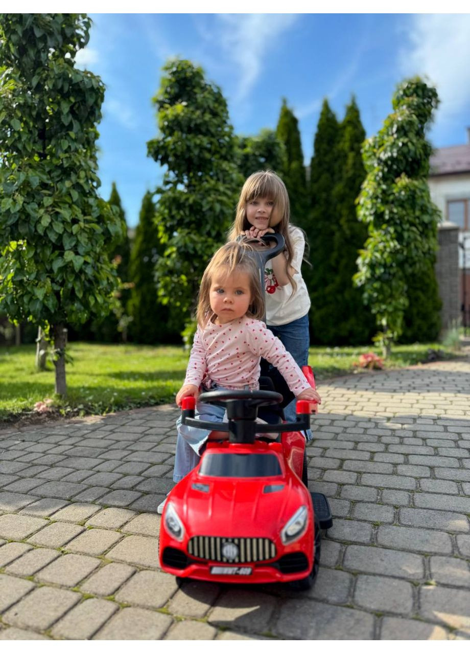 Дитяча машинка-каталка толокар (батьківська ручка, педаль газу, світлові та звукові ефекти), Червоний Gordon (362215207)