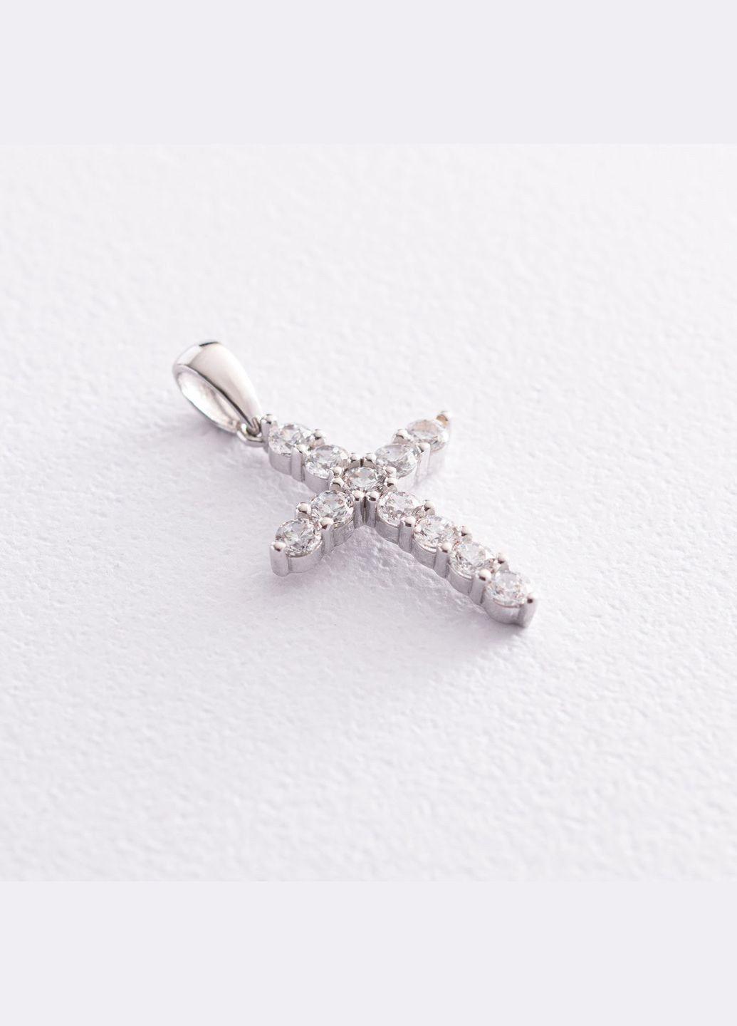 Золотий хрестик з білими фіанітами п03564 Oniks (264023801)