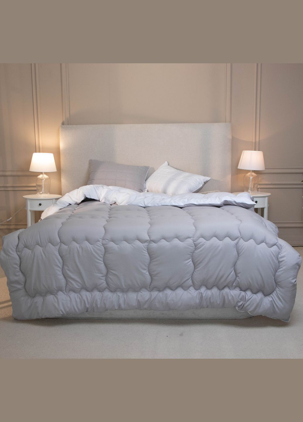 Ковдра зимова силіконова Grey White Руно 316.52_Grey White (305296565)