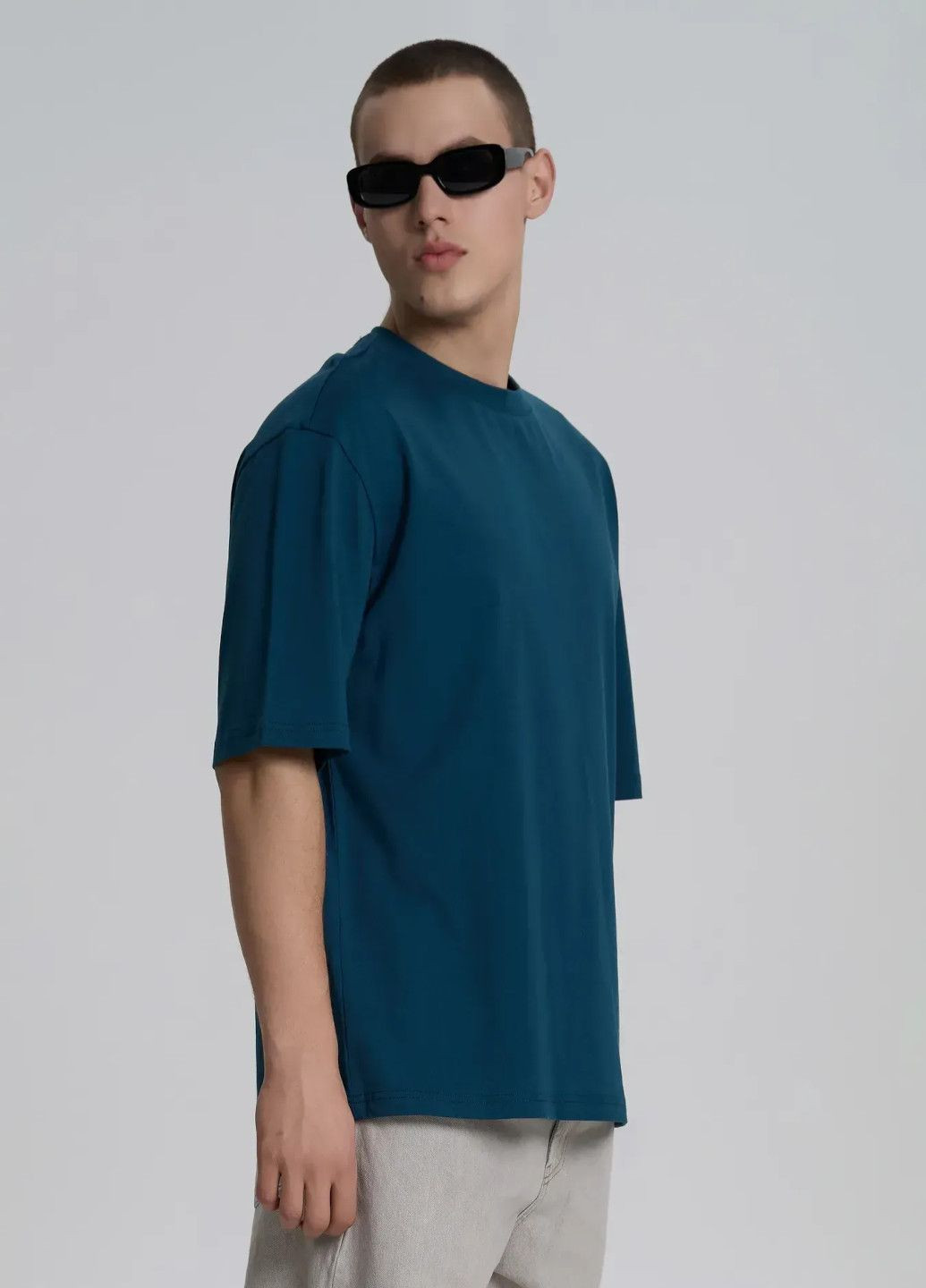 Синя футболка чоловіча з коротким рукавом Роза