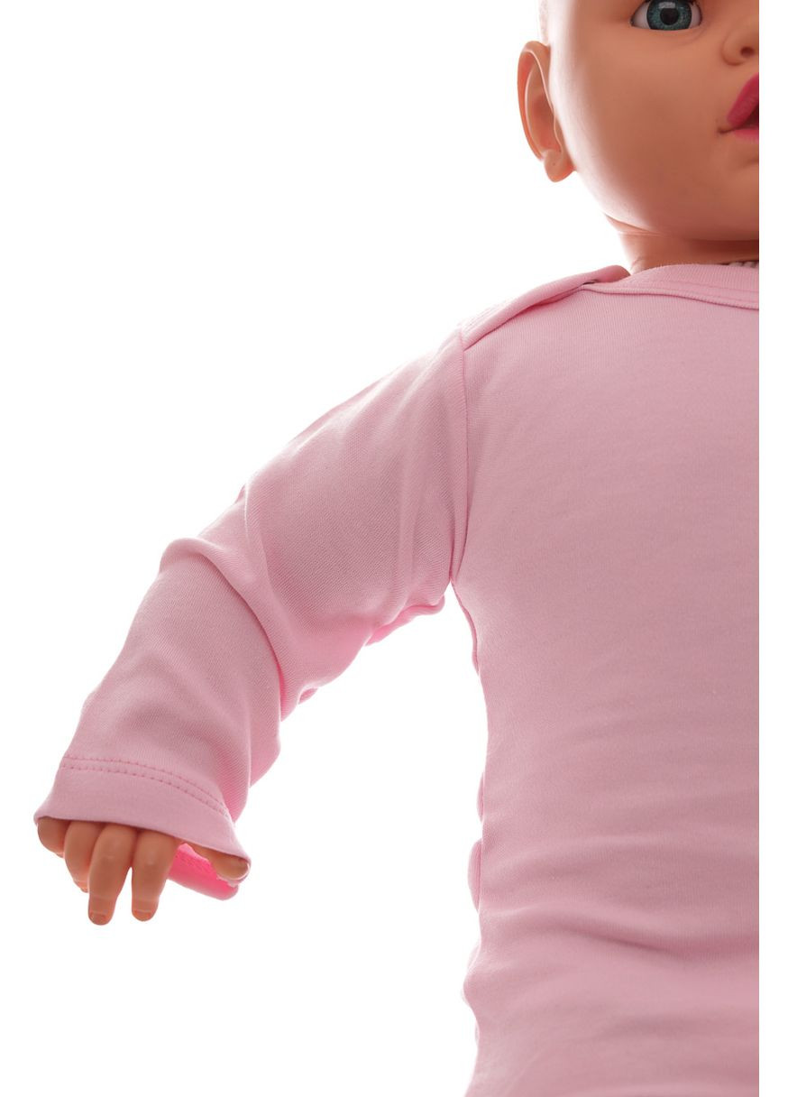 Боді з довгим рукавом для дівчинки рожевий інтерлок MiniPapi 68 см (29085) BABYKROHA (297200847)
