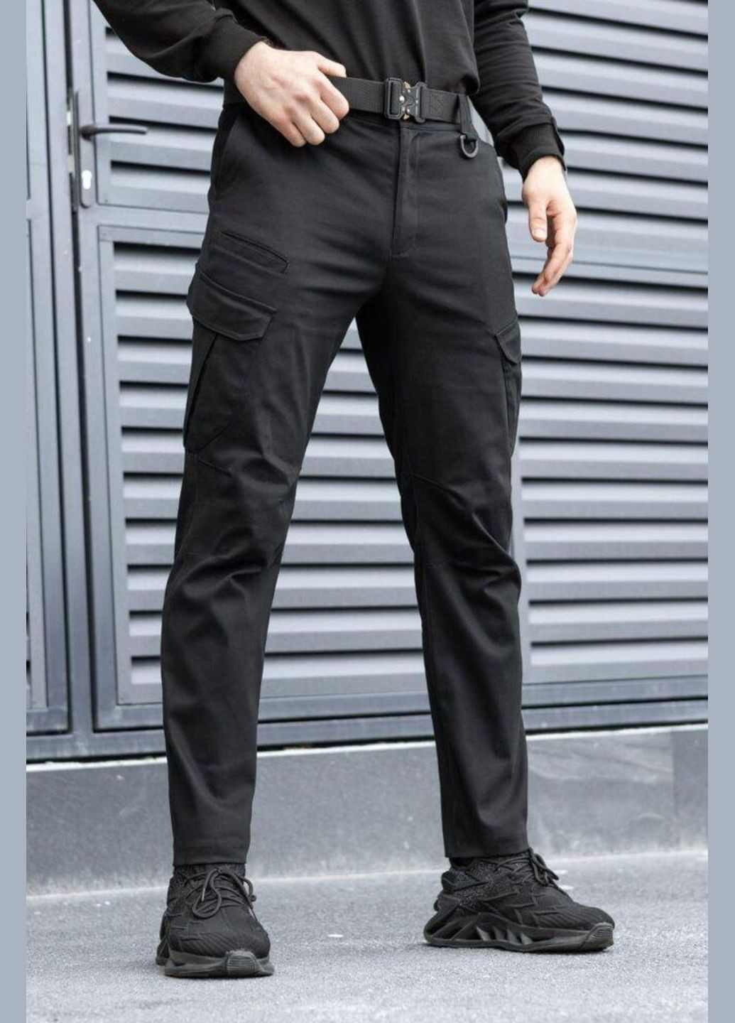 Черные демисезонные брюки No Brand