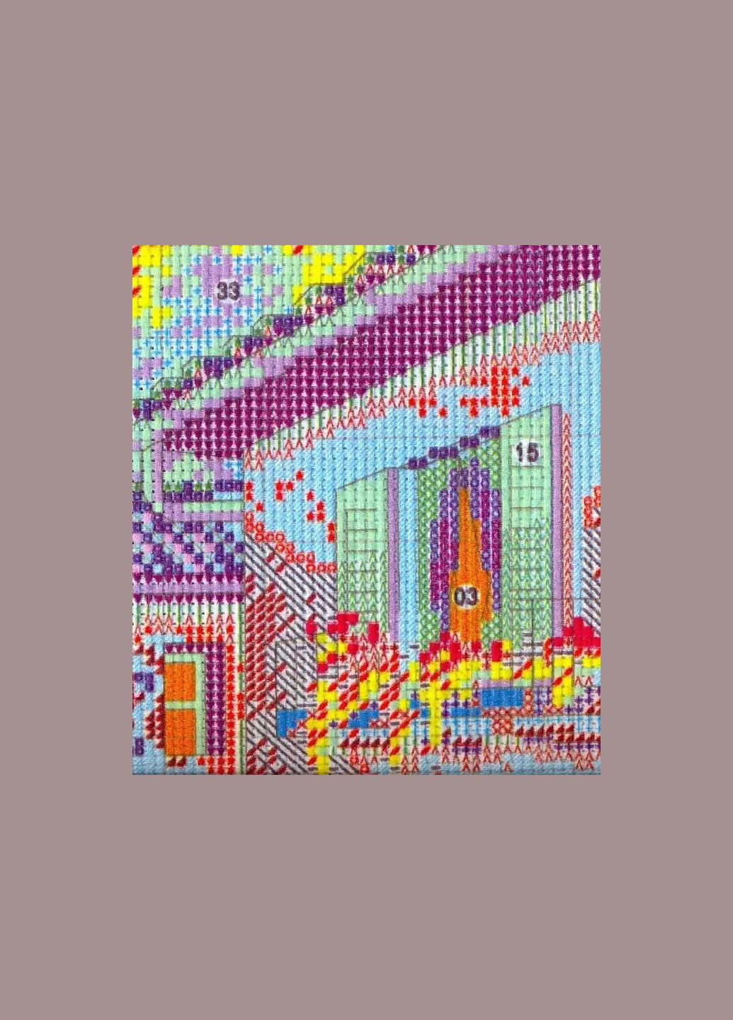 Набір для вишивання за нанесеною на канву схемою "Colorful house by the water". AIDA 14CT printed, 52*44 см Joy Sunday (313614127)