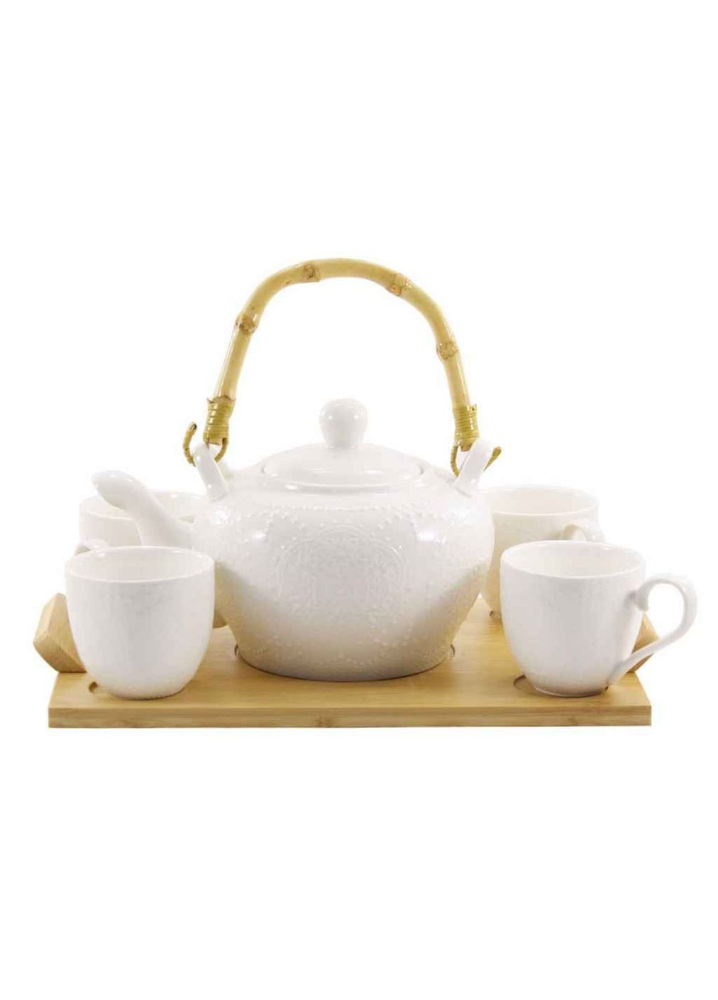 Набір 5пр. на дерев.підстав заварник 800мл+4шт 130мл A PJ02777 Interos (357220259)