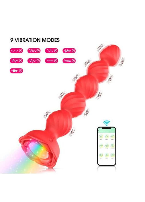 Светящаяся смарт анальная пробка Love Spouse красный – Анальные игрушки Magic Motion (370611771)