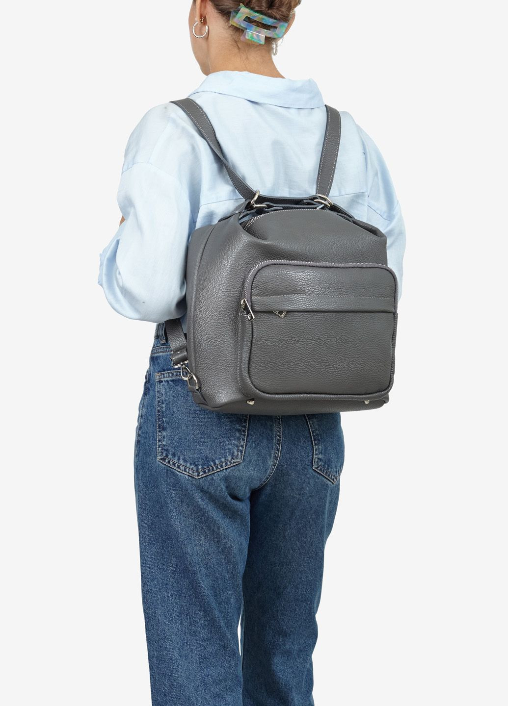 Сумка-рюкзак женская кожаная шоппер середня Shopper Regina Notte (302209479)