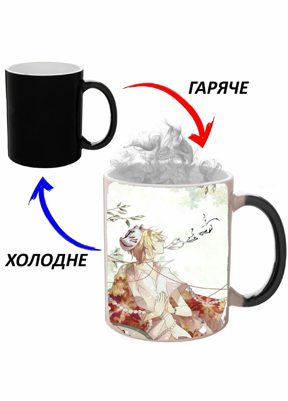 Чашка хамелон Книга друзів Нацуме Аніме #004 (кухоль, горнятко) Чорна 330 мл No Brand (323472764)