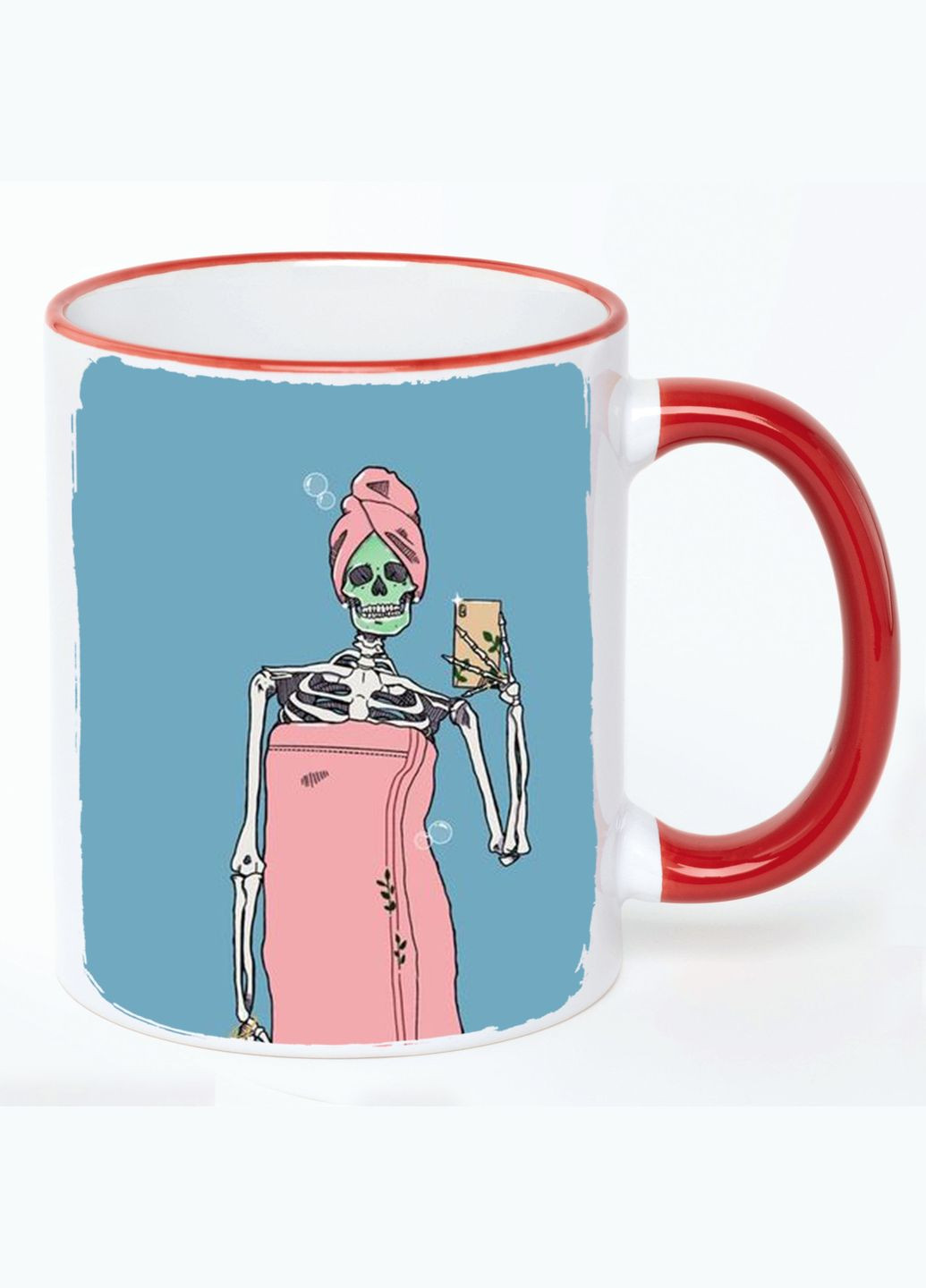 Чашка Арт #0217 (кружка, кружка) Белая с Красной ручкой 330 мл No Brand (322715104)