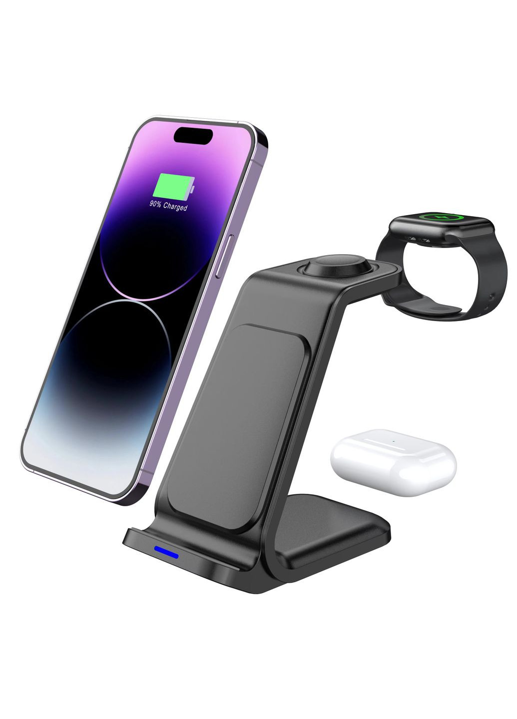 Беспроводное мультизарядное устройство NN 3-in-1 black (NNZ23) No Brand Z-23 (372682511)