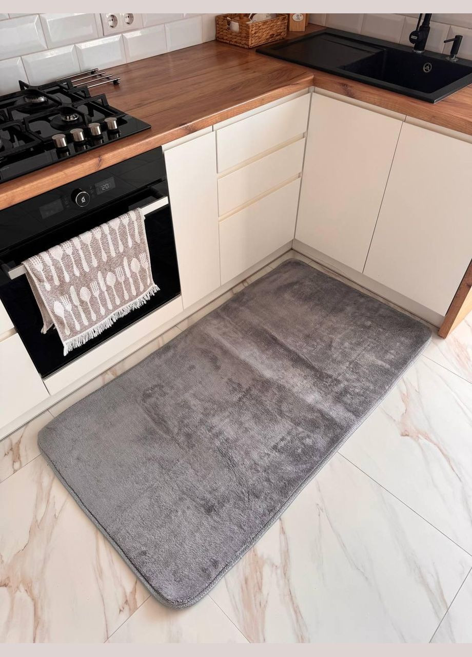 Килим у передпокій прогумований з ворсом 150х200 см Сірий (П4К-norka-kover-004-02) No Brand (323160692)