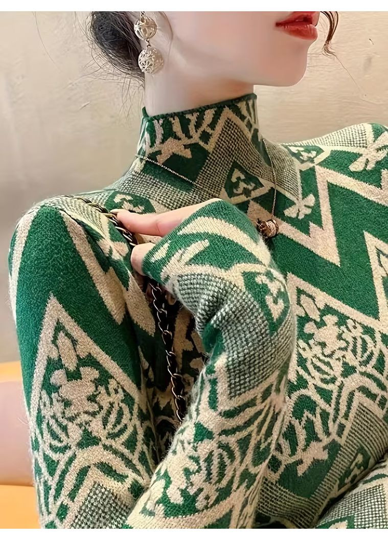 Жіночий светр-гольф з високим коміром 2025 S No Brand (369904561)