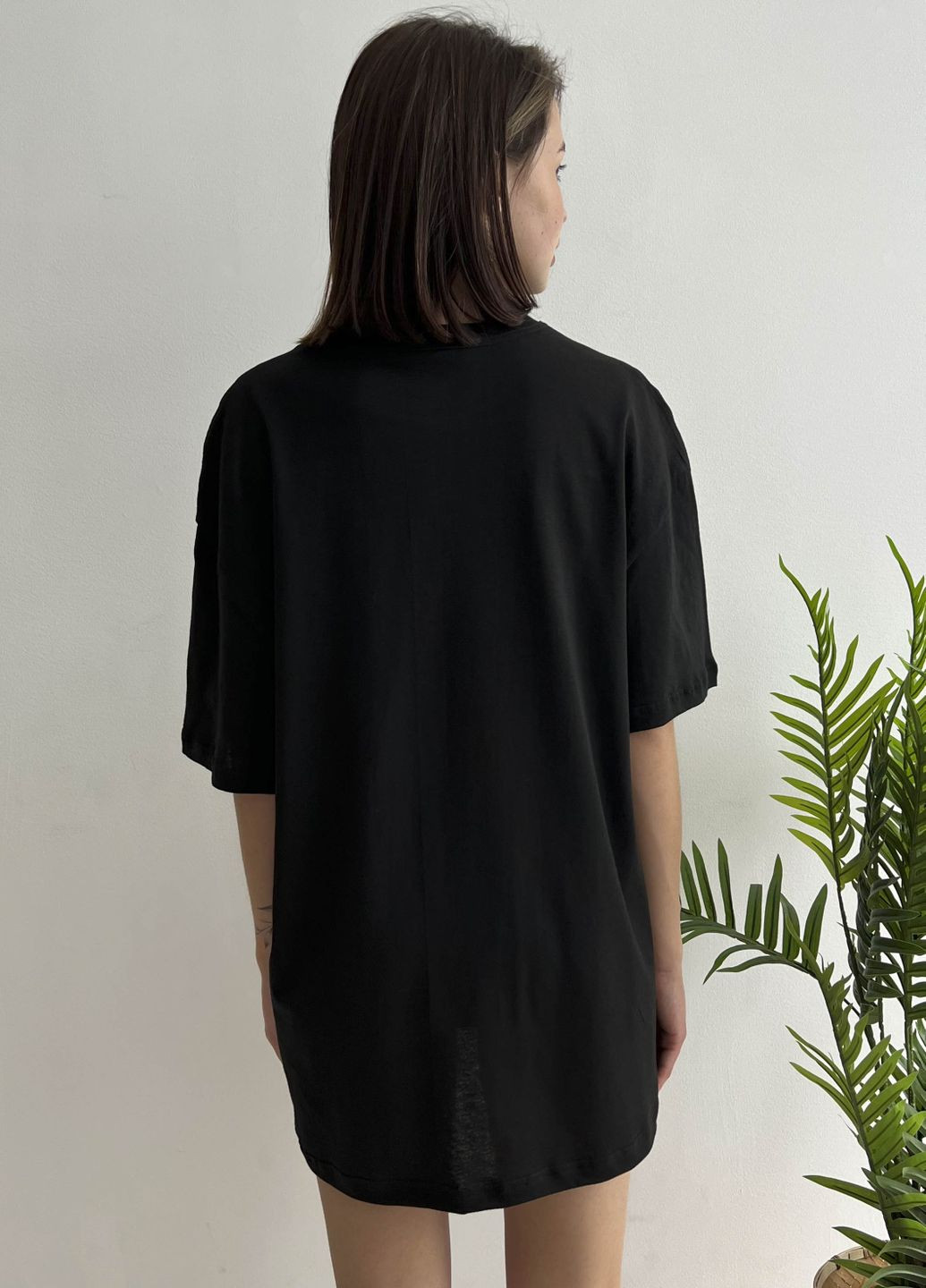 Хлопковая домашняя футболка с принтом груди VIDCHUY - (300192124)