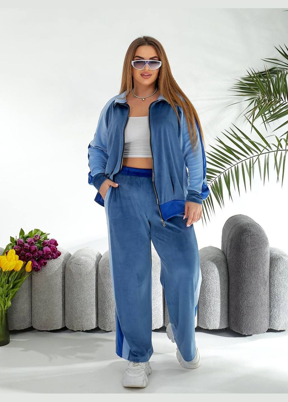 Жіночий велюровий спортивний костюм бежевого кольору New Trend (331869986)