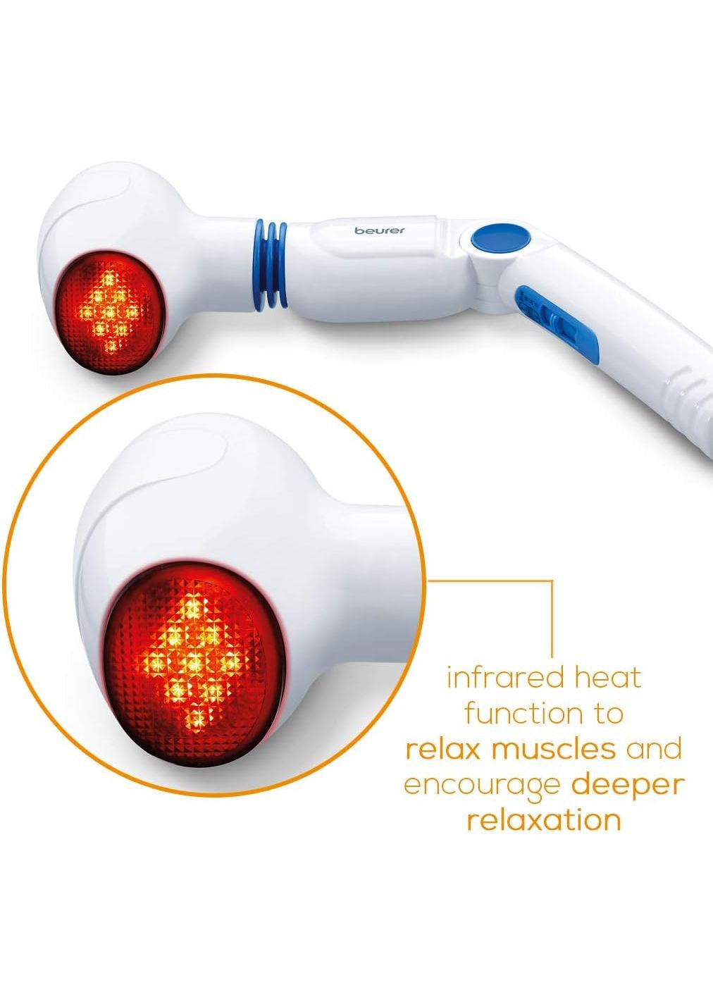 Масажер для тіла, від мережі, 4 насадки, інфрачервоні промені, білий Beurer (316390488)