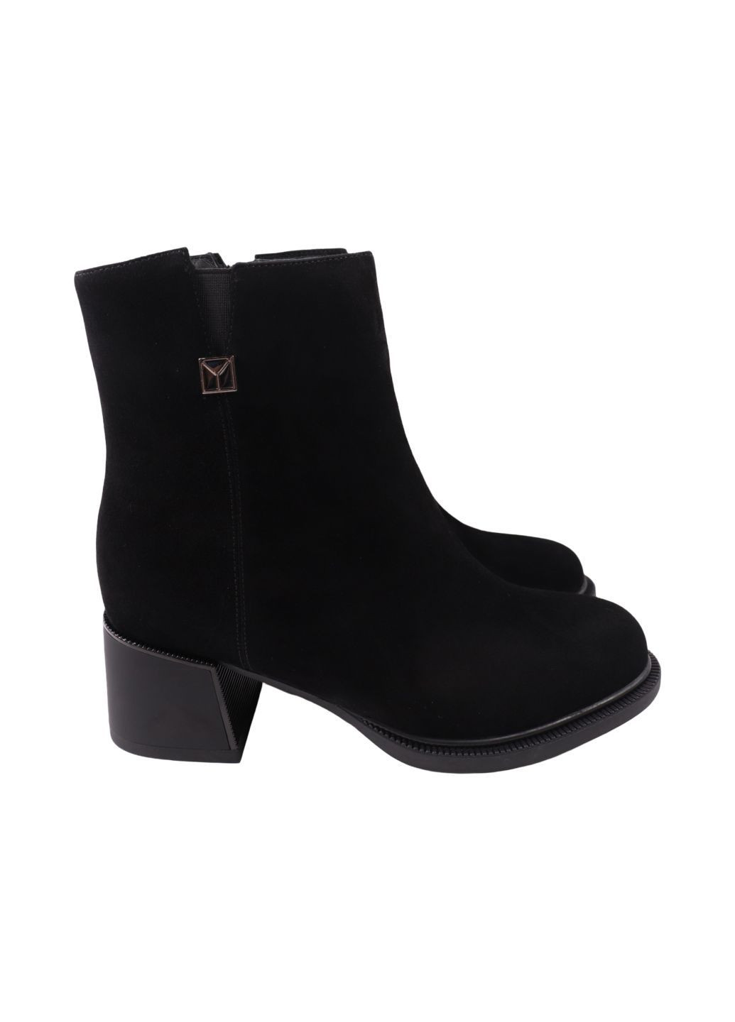 Черные ботильоны женские черные натуральная замша VIDORCCI 80-24DH