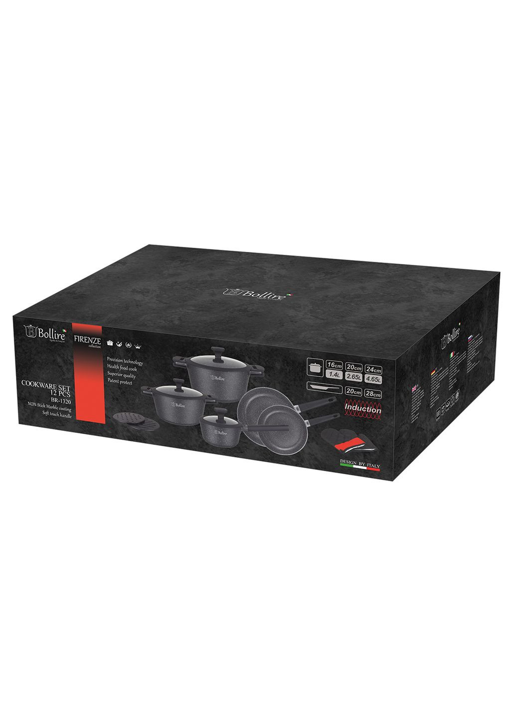 Набір посуду каструль та сковорідок FIRENZE 12 предметів (A-023803) Bollire (323482413)
