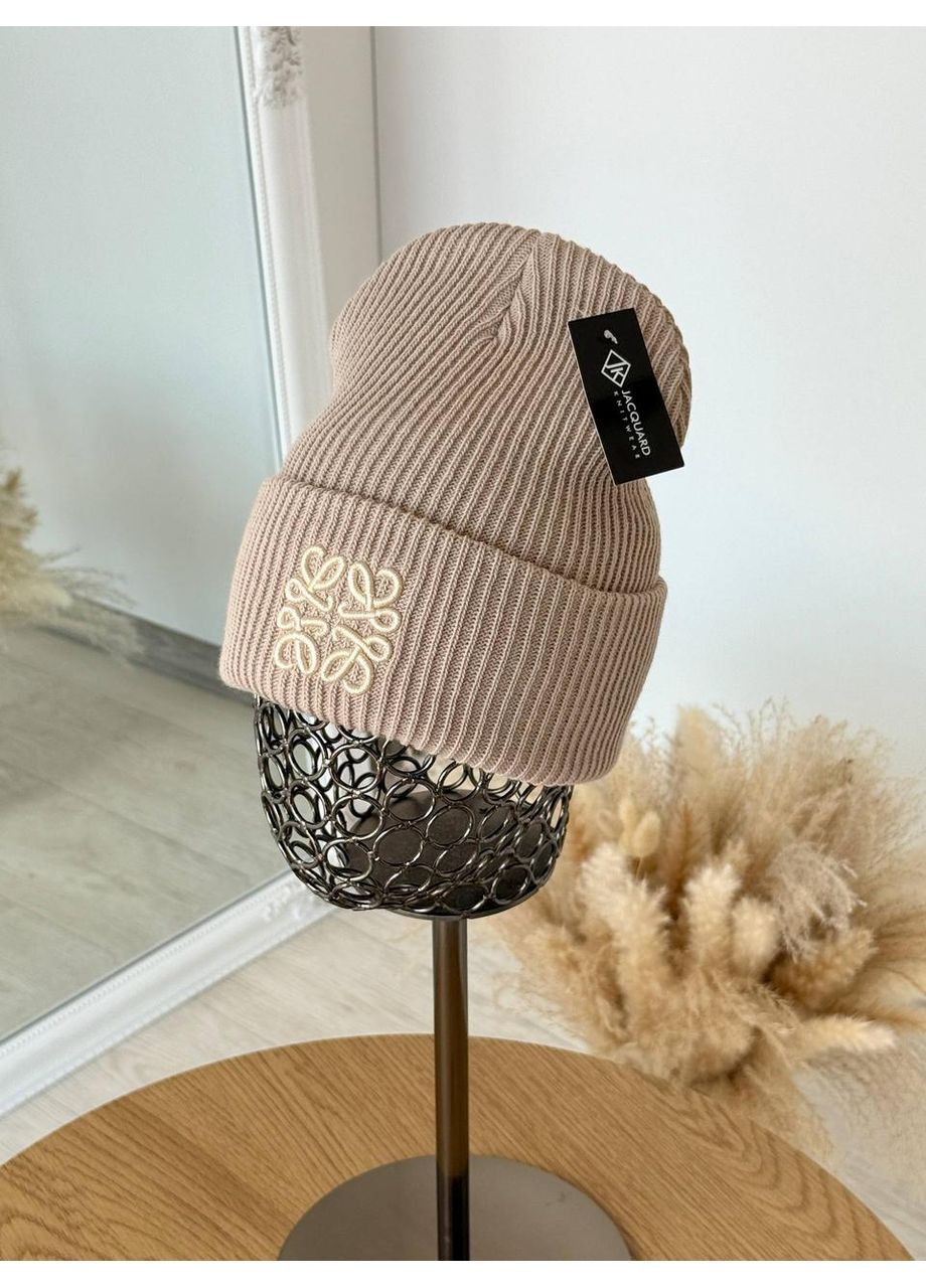 Женская шапка невысокая лопатка и двойной отворот. Шапка для девочек oversize из шерсти/акрила No Brand (362917748)