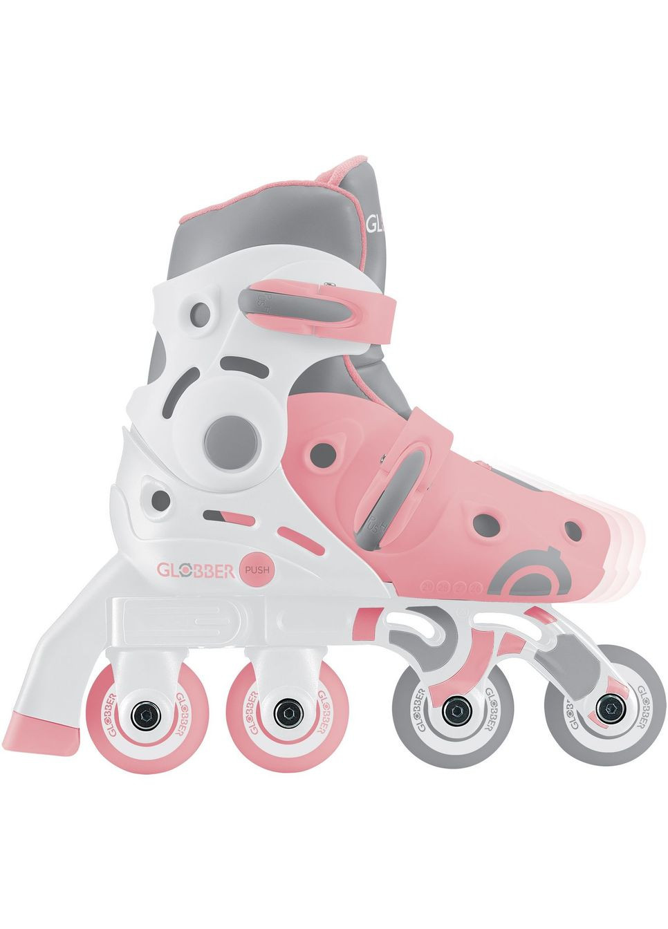 Роликовые коньки Learning Skates 2 в 1, р.26-29, пастельно-розовый () Globber 780-210 (328261199)