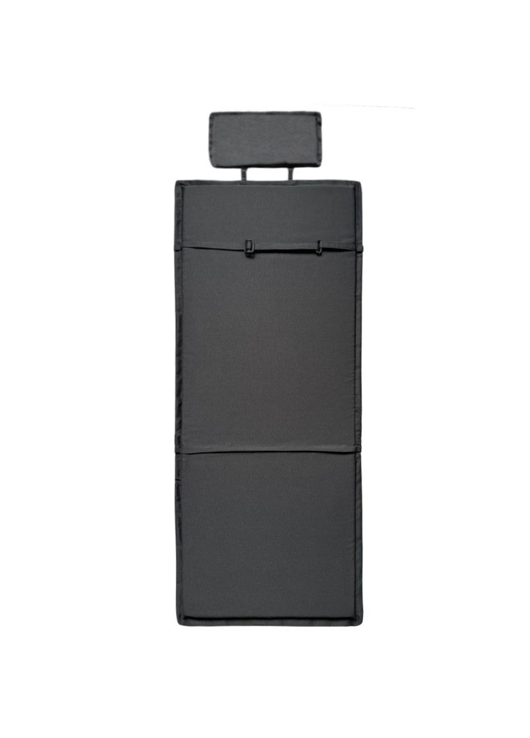 Матрац на лежак шезлонг садовий з підголівником 150х50х4 см сірий No Brand (324830098)