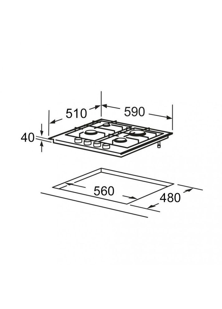 Варочная поверхность газовая HGS 563 FGK XM INTERLINE (315518446)