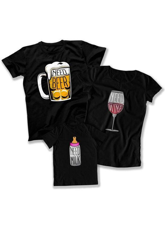 Футболки Фэмили Лук Family Look для всей семьи "Пиво, Вино, Молоко" Кавун футболка (316304701)