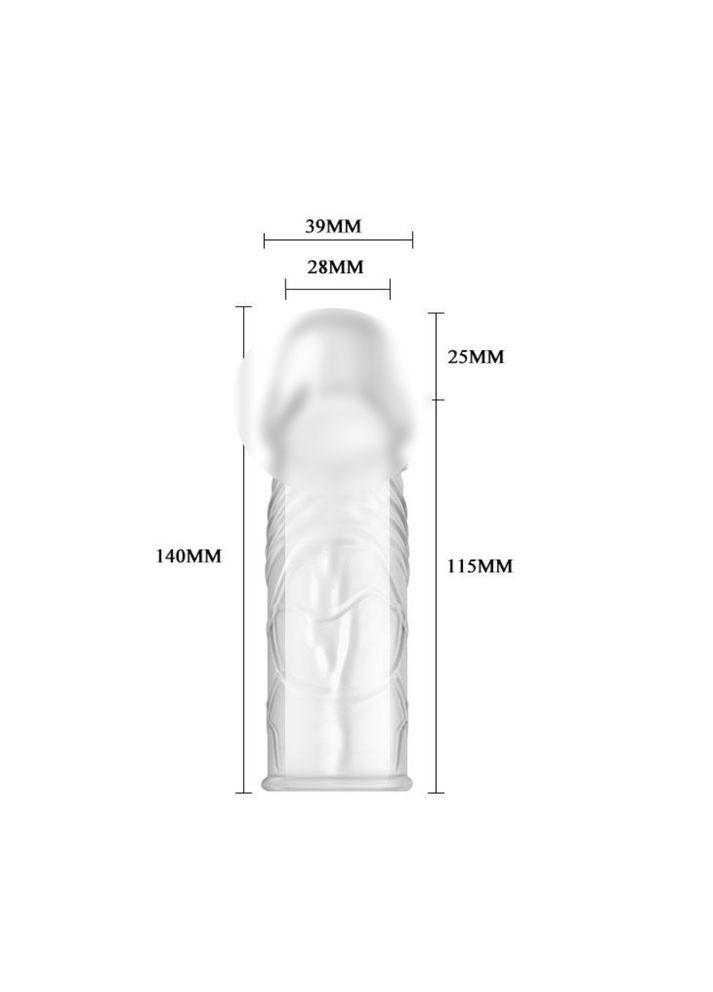 Многоразовый презерватив увеличение члена на 2,5 см насадка Penis Sleeve LyBaile (317747832)