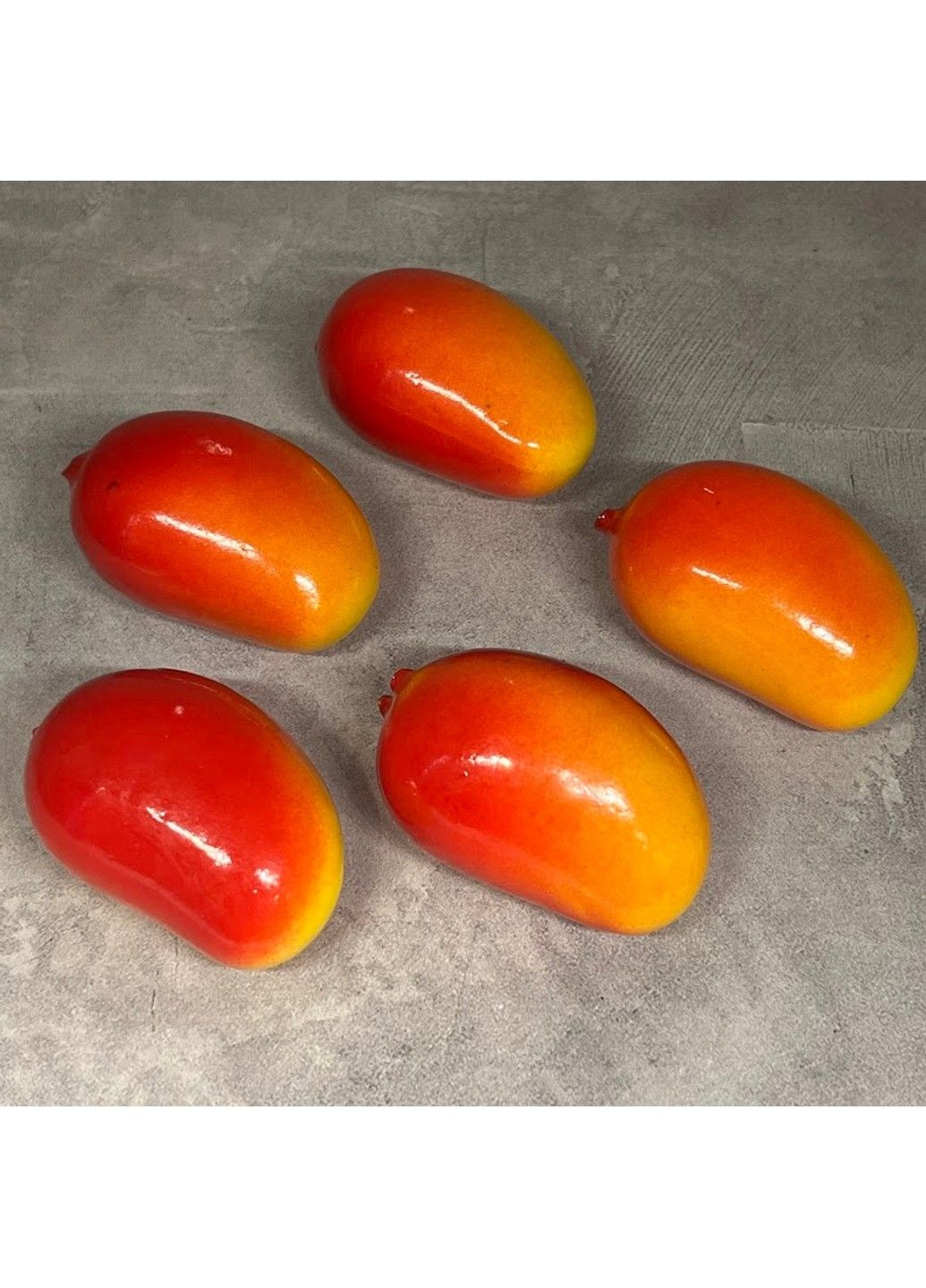 Набор фруктов-манго - мини декор (муляж) размер 4,3*2,7 см (одного), желто-красный, пенопласт, арт 018271, упаковка 5 шт. No Brand (334012126)