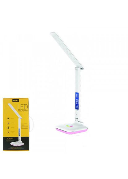Настільна світлодіодна LED лампа RL-E270 USB White складана з LED-дисплеєм Remax (282847220)