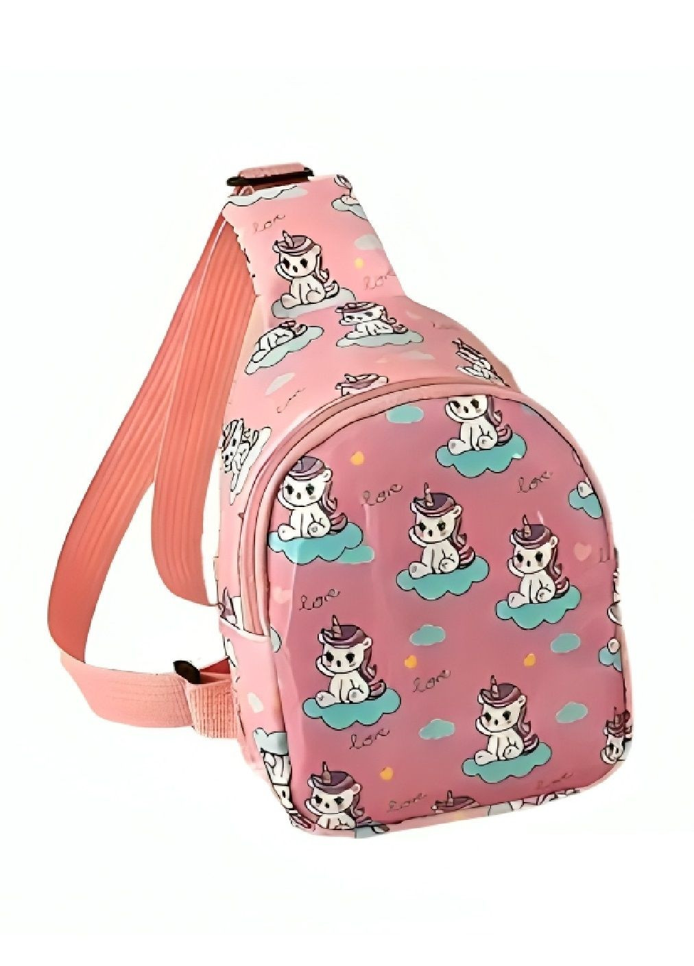 Сумка через плече для дітей водовідштовхувальний матеріал 17.5х13х6.5 см (477535-Prob) Єдинороги рожевий Unbranded (297984302)