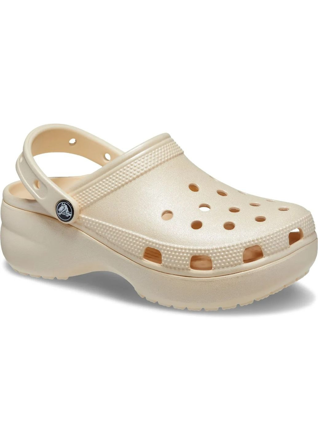 Бежевые женские кроксы classic platform clog vanilla 208590 Crocs