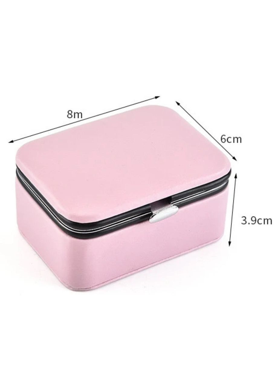 Нежный компактный ящик для украшений с мягкой подкладкой и прочным металлическим замочком Розовая No Brand (326970317)