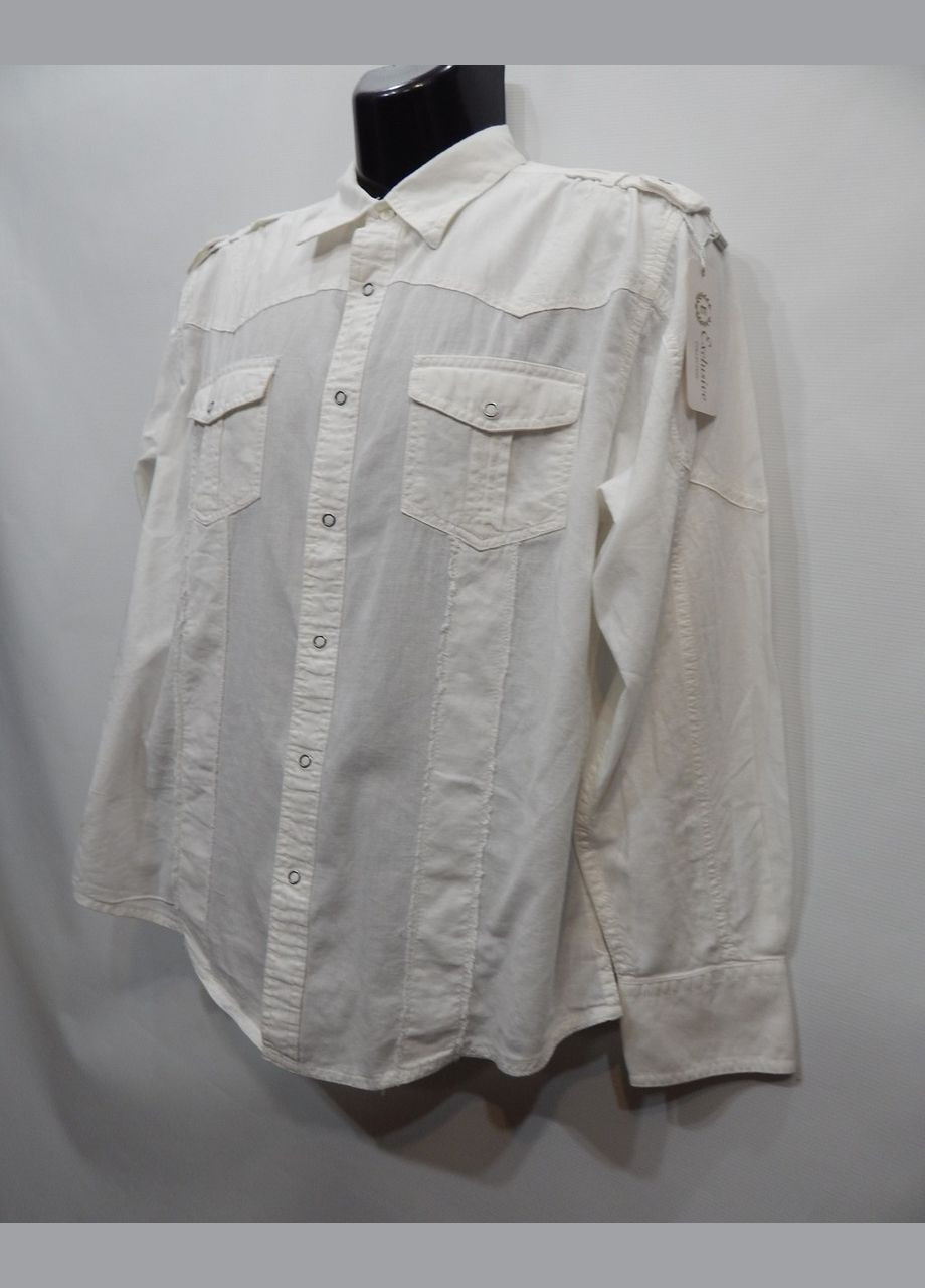 Белая кэжуал рубашка однотонная No Brand