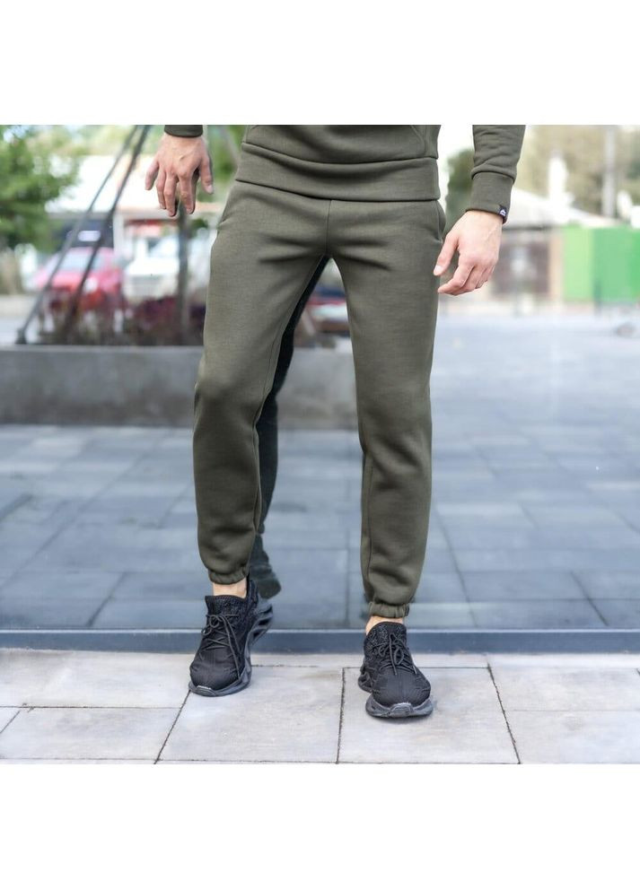 Стильні чоловічі зимові штани на флісі хакі Freedom (355340866)