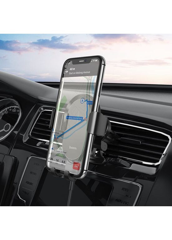 Автотримач для телефона з БЗП three-axis linkage wireless charging car holder (6931474762443) Hoco CA105 Guide (372679277)