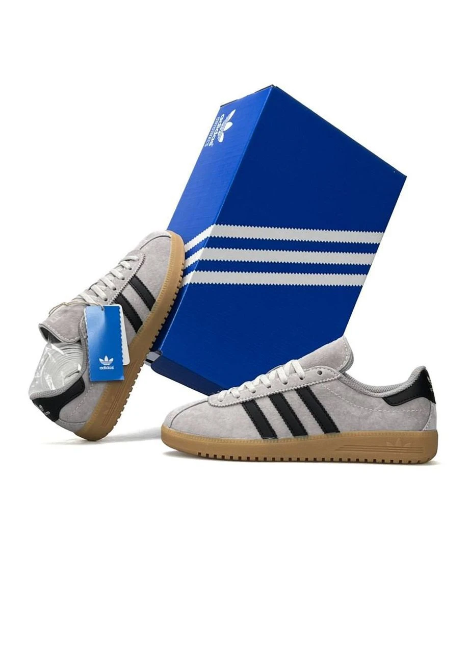 Кроссовки женские Adidas No Brand Bermuda Light Grey Black светло-серые демисезоны (385871282)