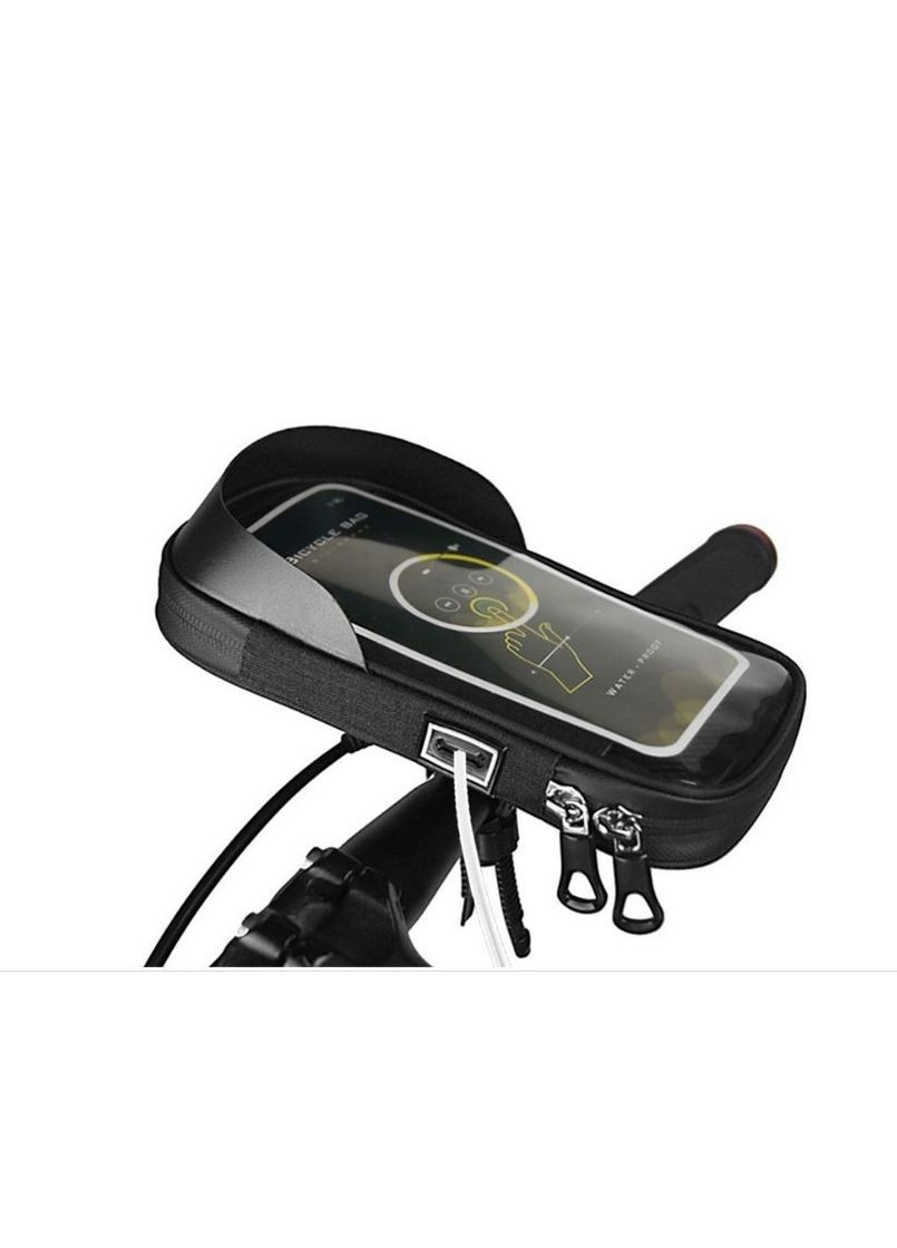 Сумка-чохол на кермо велосипеда Bravvos SJ-001 для смартфона 5,5" - 6.5", чорна Bravos (324627150)