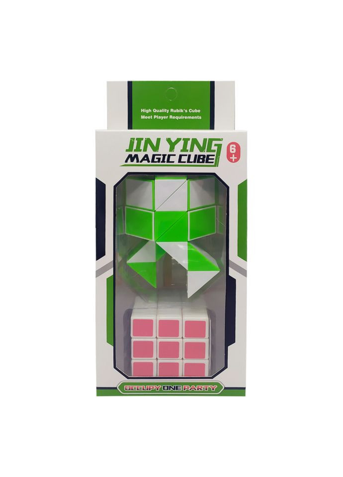 Кубик со змейкой развивающий набор для детей от 6 лет игрушка головоломка из пластика зеленый Bambi (368760311)